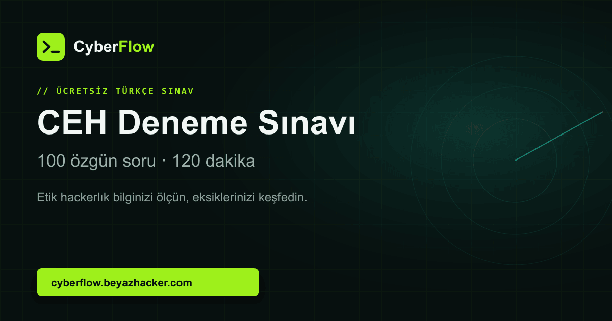 CEH Deneme Sınavı – 100 Türkçe Soru | CyberFlow