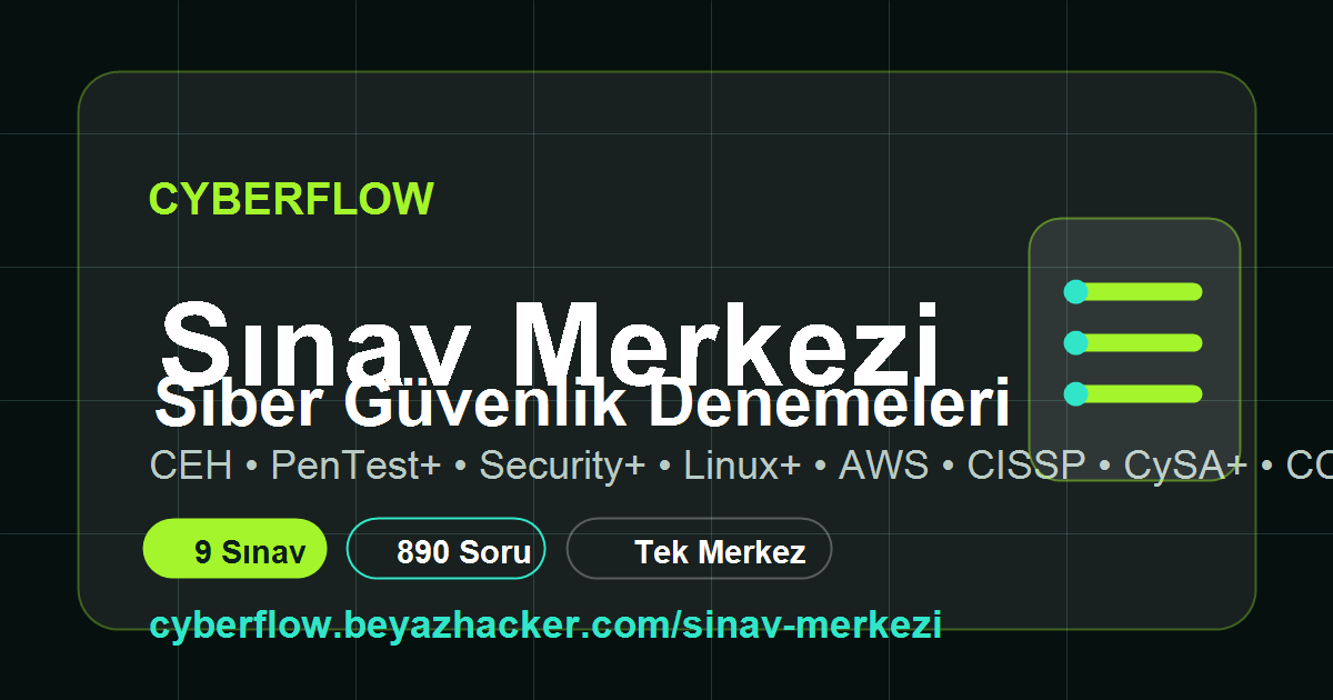 CyberFlow Sınav Merkezi | Siber Güvenlik Deneme Sınavları